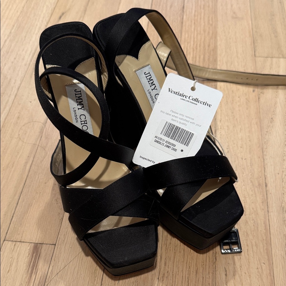 Jimmy Choo Elegant Black Strappy Heels